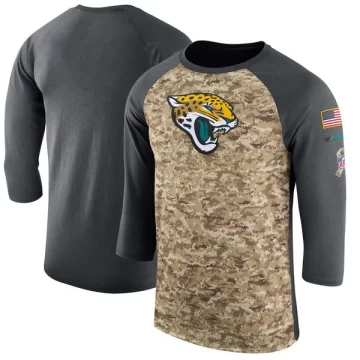 Men's Jacksonville Jaguars Camo/Anthracite Legend Salute to Service 2017 Sideline Performance Three-Quarter Sleeve T-Shirt