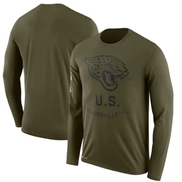 Men's Jacksonville Jaguars Olive Legend 2018 Salute to Service Sideline Performance Long Sleeve T-Shirt
