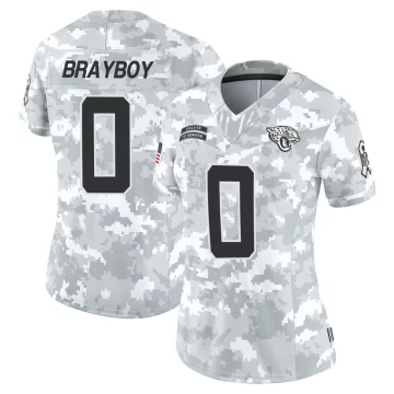 Women's Jacksonville Jaguars ＃0 Chandler Brayboy Arctic Camo Limited 2024 Salute to Service Jersey