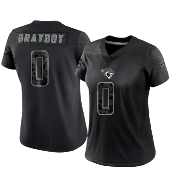 Women's Jacksonville Jaguars ＃0 Chandler Brayboy Black Limited Reflective Jersey