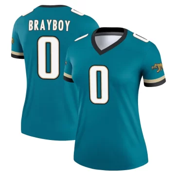 Women's Jacksonville Jaguars ＃0 Chandler Brayboy Teal Legend Prowler Throwback Jersey