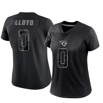 Women's Jacksonville Jaguars ＃0 Devin Lloyd Black Limited Reflective Jersey