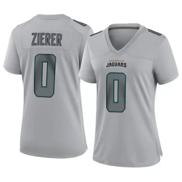 Women's Jacksonville Jaguars ＃0 Kilian Zierer Gray Game Atmosphere Fashion Jersey