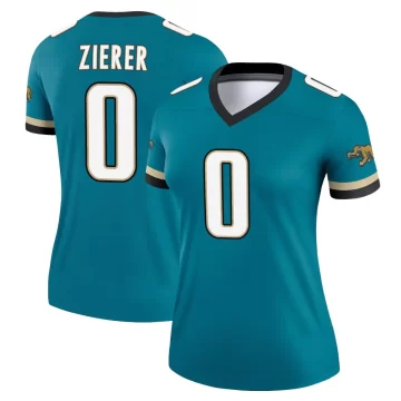 Women's Jacksonville Jaguars ＃0 Kilian Zierer Teal Legend Prowler Throwback Jersey