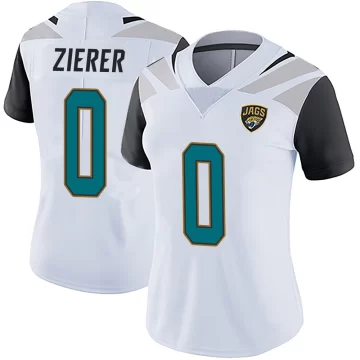 Women's Jacksonville Jaguars ＃0 Kilian Zierer White Limited Vapor Untouchable Jersey