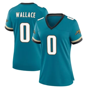 Women's Jacksonville Jaguars ＃0 Levi Wallace Teal Game Prowler Throwback Jersey