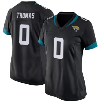 Women's Jacksonville Jaguars ＃0 Trevian Thomas Black Game Jersey
