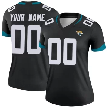Women's Jacksonville Jaguars ＃00 Custom Black Legend Jersey