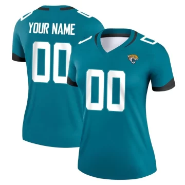 Women's Jacksonville Jaguars ＃00 Custom Teal Legend Jersey