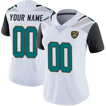 Women's Jacksonville Jaguars ＃00 Custom White Limited Vapor Untouchable Jersey