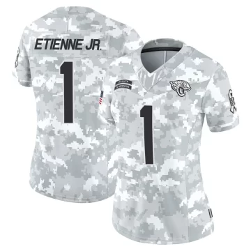 Women's Jacksonville Jaguars ＃1 Travis Etienne Jr. Arctic Camo Limited 2024 Salute to Service Jersey
