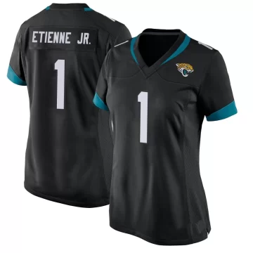 Women's Jacksonville Jaguars ＃1 Travis Etienne Jr. Black Game Jersey