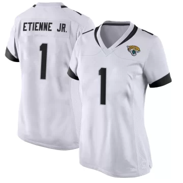 Women's Jacksonville Jaguars ＃1 Travis Etienne Jr. White Game Jersey