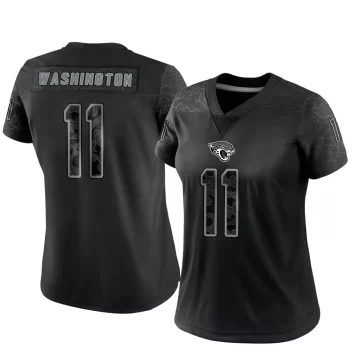 Women's Jacksonville Jaguars ＃11 Parker Washington Black Limited Reflective Jersey