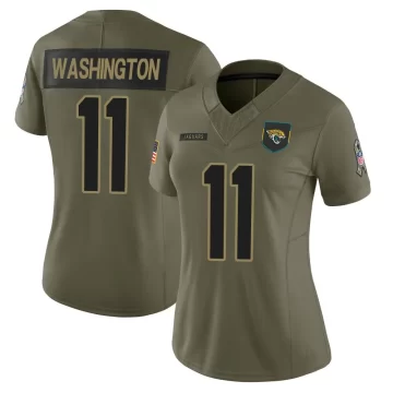Women's Jacksonville Jaguars ＃11 Parker Washington Olive Limited 2025 Salute to Service Jersey