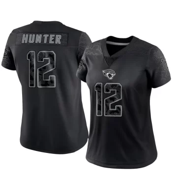 Women's Jacksonville Jaguars ＃12 Travis Hunter Black Limited Reflective Jersey