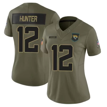 Women's Jacksonville Jaguars ＃12 Travis Hunter Olive Limited 2025 Salute to Service Jersey
