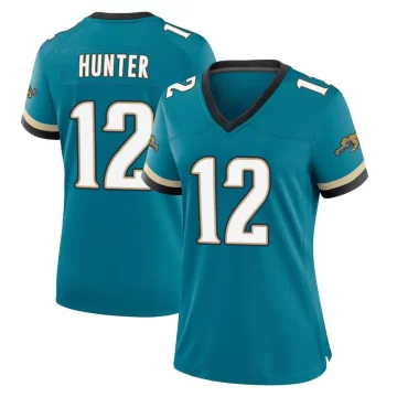 Women's Jacksonville Jaguars ＃12 Travis Hunter Teal Game Prowler Throwback Jersey
