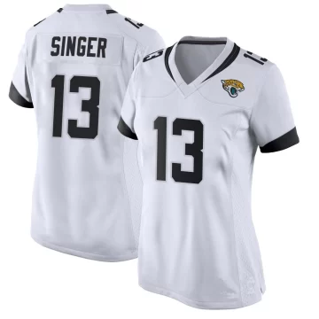 Women's Jacksonville Jaguars ＃13 Dorian Singer White Game Jersey