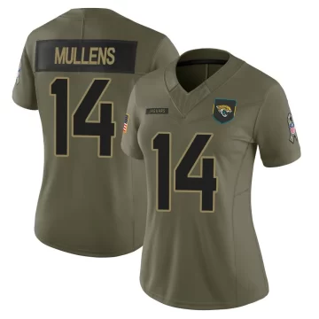 Women's Jacksonville Jaguars ＃14 Nick Mullens Olive Limited 2025 Salute to Service Jersey