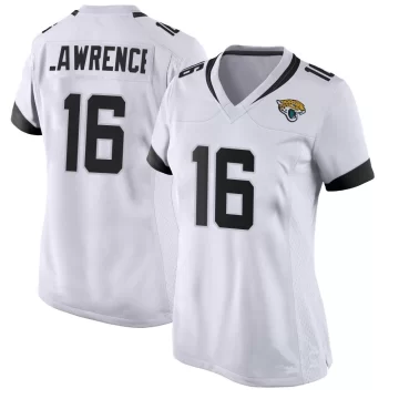 Women's Jacksonville Jaguars ＃16 Trevor Lawrence White Game Jersey