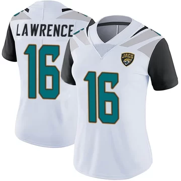 Women's Jacksonville Jaguars ＃16 Trevor Lawrence White Limited Vapor Untouchable Jersey