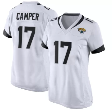 Women's Jacksonville Jaguars ＃17 Cam Camper White Game Jersey