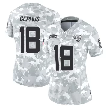 Women's Jacksonville Jaguars ＃18 Joshua Cephus Arctic Camo Limited 2024 Salute to Service Jersey
