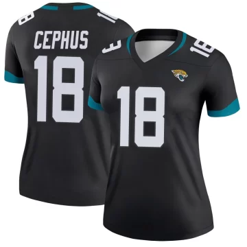 Women's Jacksonville Jaguars ＃18 Joshua Cephus Black Legend Jersey