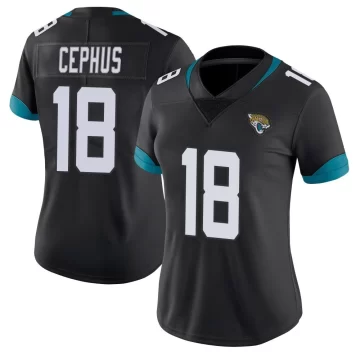 Women's Jacksonville Jaguars ＃18 Joshua Cephus Black Limited Vapor Untouchable Jersey