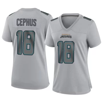 Women's Jacksonville Jaguars ＃18 Joshua Cephus Gray Game Atmosphere Fashion Jersey