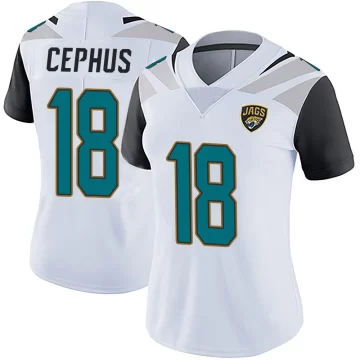 Women's Jacksonville Jaguars ＃18 Joshua Cephus White Limited Vapor Untouchable Jersey