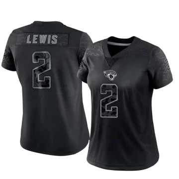 Women's Jacksonville Jaguars ＃2 Jourdan Lewis Black Limited Reflective Jersey