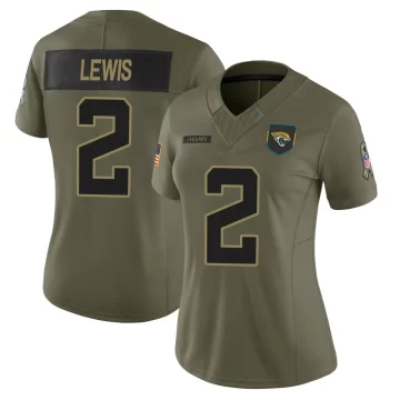 Women's Jacksonville Jaguars ＃2 Jourdan Lewis Olive Limited 2025 Salute to Service Jersey