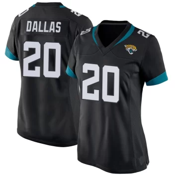 Women's Jacksonville Jaguars ＃20 DeeJay Dallas Black Game Jersey
