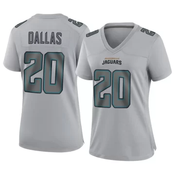 Women's Jacksonville Jaguars ＃20 DeeJay Dallas Gray Game Atmosphere Fashion Jersey