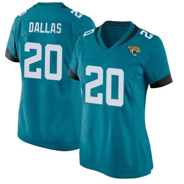 Women's Jacksonville Jaguars ＃20 DeeJay Dallas Teal Game Jersey