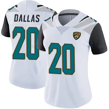 Women's Jacksonville Jaguars ＃20 DeeJay Dallas White Limited Vapor Untouchable Jersey