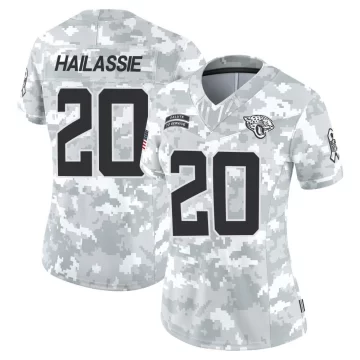Women's Jacksonville Jaguars ＃20 Kahlef Hailassie Arctic Camo Limited 2024 Salute to Service Jersey