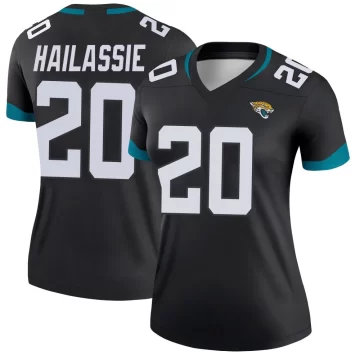 Women's Jacksonville Jaguars ＃20 Kahlef Hailassie Black Legend Jersey
