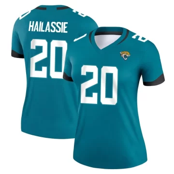 Women's Jacksonville Jaguars ＃20 Kahlef Hailassie Teal Legend Jersey