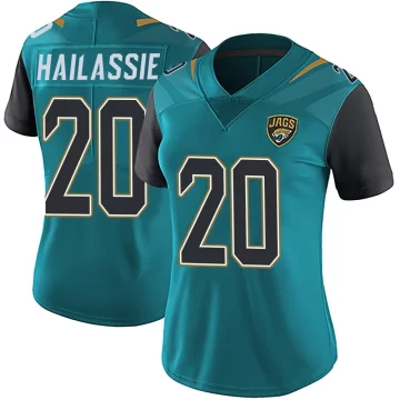 Women's Jacksonville Jaguars ＃20 Kahlef Hailassie Teal Limited Vapor Untouchable Team Color Jersey