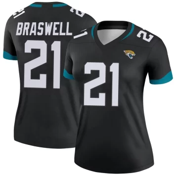 Women's Jacksonville Jaguars ＃21 Christian Braswell Black Legend Jersey