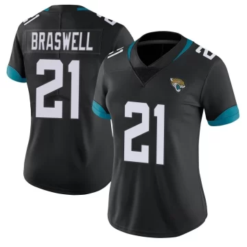 Women's Jacksonville Jaguars ＃21 Christian Braswell Black Limited Vapor Untouchable Jersey