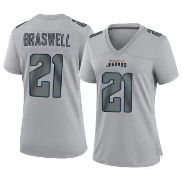 Women's Jacksonville Jaguars ＃21 Christian Braswell Gray Game Atmosphere Fashion Jersey