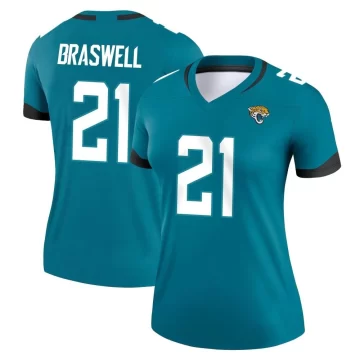 Women's Jacksonville Jaguars ＃21 Christian Braswell Teal Legend Jersey
