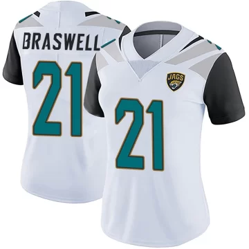Women's Jacksonville Jaguars ＃21 Christian Braswell White Limited Vapor Untouchable Jersey