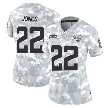 Women's Jacksonville Jaguars ＃22 Jarrian Jones Arctic Camo Limited 2024 Salute to Service Jersey