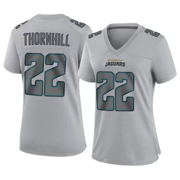 Women's Jacksonville Jaguars ＃22 Juan Thornhill Gray Game Atmosphere Fashion Jersey