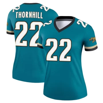 Women's Jacksonville Jaguars ＃22 Juan Thornhill Teal Legend Prowler Throwback Jersey